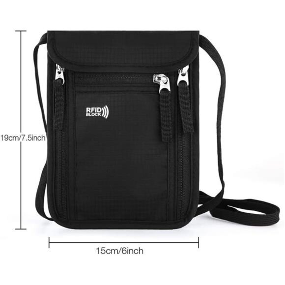 Travel Pouch Neck Wallet Family Passport Holder Organizer Case with RFID - Picture 4 of 7